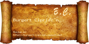 Burgert Ciprián névjegykártya